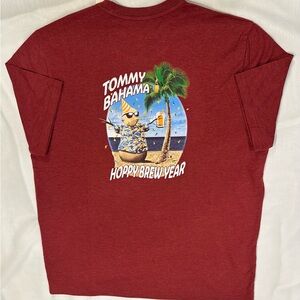 Tommy Bahama HOPPY BREW YEAR Men’s Red Graphic TShirt Happy New Year New w/ Tags
